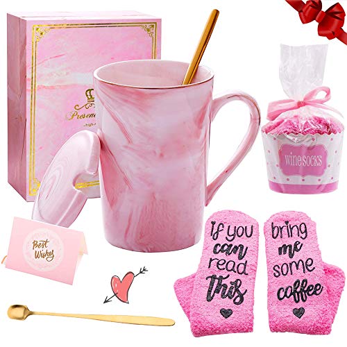 Juego Regalo para Mujer - Tazas Café con Calcetines Que Dicen"If You Can Read This,Bring Me Some Coffee" - Regalos Cumpleaños Navidad para Mamá, Esposa, Amiga - Tazas Café Cerámica 13 oz con Cuchara Juego Regalo para Mujer - Tazas Café con Calcetines Que Dicen"If You Can Read This,Bring Me Some Coffee" - Regalos Cumpleaños Navidad para Mamá, Esposa, Amiga - Tazas Café Cerámica 13 oz con Cuchara