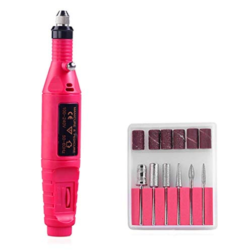 JYL Lima de uñas eléctrica, máquina de Taladro de uñas Kit de Taladro de manicura y pedicura con 6 Brocas de uñas para geles acrílicos Eliminación de Callos JYL Lima de uñas eléctrica, máquina de Taladro de uñas Kit de Taladro de manicura y pedicura con 6 Brocas de uñas para geles acrílicos Eliminación de Callos
