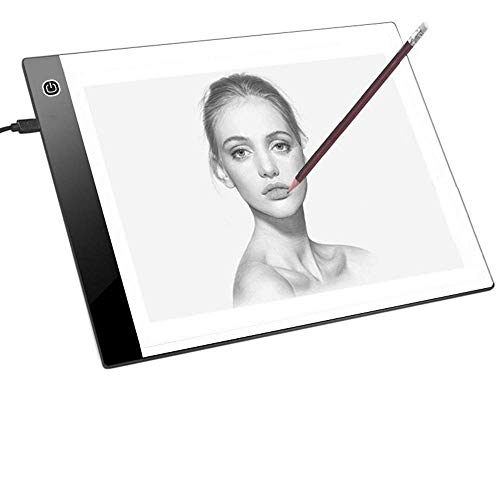 JZK Mesa de luz dibujo A4 brillo ajustable con cable USB caja de luz dibujo para pintar dibujar artesanía bocetos pintura diamante artcraft tattoo acolchado