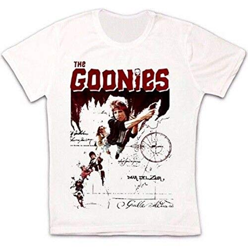 KAIYUAN The Goonies Poster 80s Adventure Action Film Retro Vintage Unisex T Shirt-L,White/Mens