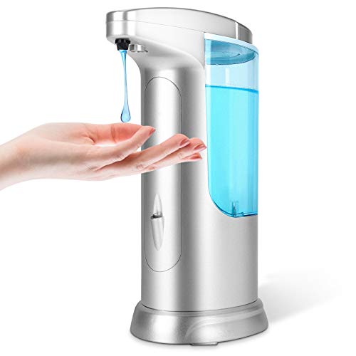 KaKille Dispensador de jabón automático con Sensor de Movimiento por Infrarrojos, Base Impermeable e Interruptor Ajustable Adecuado para baño, Cocina, Hotel, Restaurante