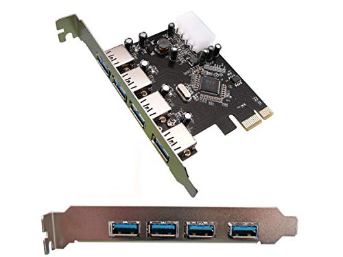 Kalea Informatique - Tarjeta controlador PCI Express (4 puertos USB 3.0, chipset vía VLI VL800, retrocompatible USB 2.0)