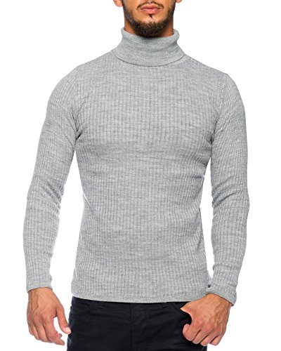 Karl's People K-107 Jersey de punto fino para hombre gris L Karl's People K-107 Jersey de punto fino para hombre gris L