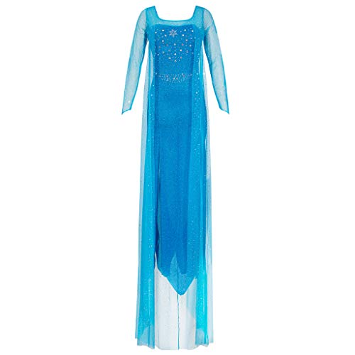 Katara 1768 - Vestido de Princesa Elsa Reina de Hielo - Vestido Elegante, Disfraz de Carnaval, Mujeres, Azul, XL