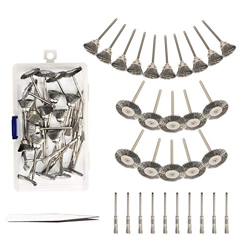 KATOOM 30PCS Conjunto de Cepillo de Alambre de Acero, Juego de Acero para Pulido y Amolado para Oxidación/Corrosión/Limpieza de Pintura, Rotura de Alambre Reducida KATOOM 30PCS Conjunto de Cepillo de Alambre de Acero, Juego de Acero para Pulido y Amolado para Oxidación/Corrosión/Limpieza de Pintura, Rotura de Alambre Reducida
