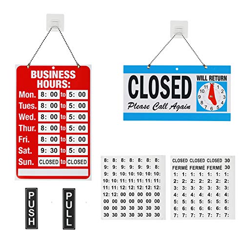 KATOOM horario Tienda Firmar horario semanal de señal de Hora de Cartel Abierto Cerrado de Closed y Open en Ventana Cristal o Puerta con Regalo de Gancho KATOOM horario Tienda Firmar horario semanal de señal de Hora de Cartel Abierto Cerrado de Closed y Open en Ventana Cristal o Puerta con Regalo de Gancho