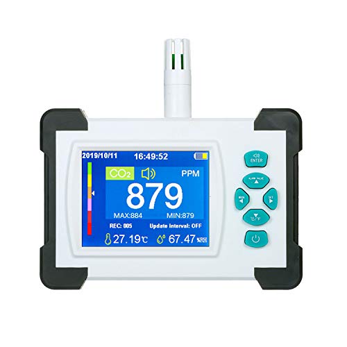 Kecheer Detector de dióxido de carbono con función de exportación de datos,Co2 detector medidor,Co2 meter,medidor de co2 portatil