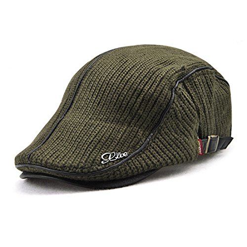 KeepSa Gorros de Boina de Tejer para Hombre Gorra de Vendedor de periódicos Gorro de Punto Casual Ajustable al Aire Libre