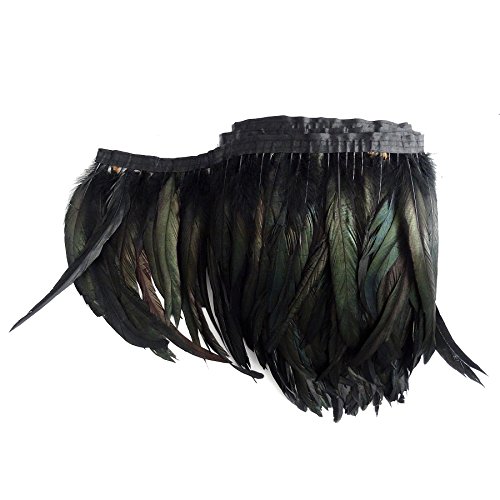 keland 1 metro (40 '') de longitud con plumas de pitón envuelto en pitón, falda de poncho, chal, bufanda de encogimiento (Negro)