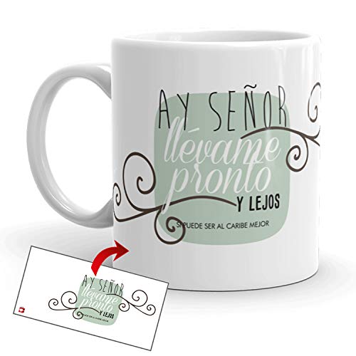 Kembilove Tazas de Desayuno Simpáticas – Tazas de Café Divertidas y Graciosas con Mensaje Ay señor, llévame Pronto y lejos, Si Puede ser al Caribe Mejor – Tazas Originales de cerámica de 350 ml Kembilove Tazas de Desayuno Simpáticas – Tazas de Café Divertidas y Graciosas con Mensaje Ay señor, llévame Pronto y lejos, Si Puede ser al Caribe Mejor – Tazas Originales de cerámica de 350 ml