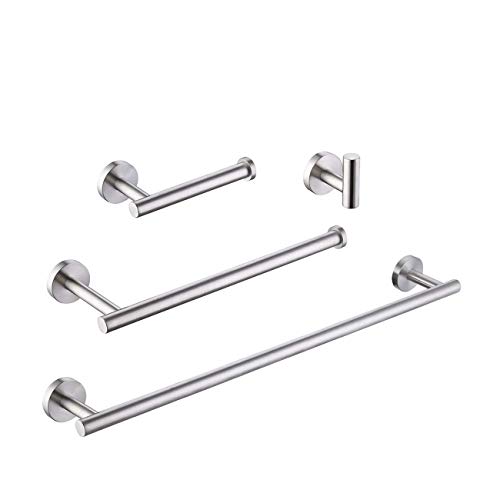 KES Cepillado Juego Accesorios Baño con Toallero de Baño Portarollos Papel Higienico Ganchos Toallero y Portarrollos de Papel de Cocina Sin Taladro 4 Piezas SUS304 Acero Inoxidable, LA202DG-42 KES Cepillado Juego Accesorios Baño con Toallero de Baño Portarollos Papel Higienico Ganchos Toallero y Portarrollos de Papel de Cocina Sin Taladro 4 Piezas SUS304 Acero Inoxidable, LA202DG-42
