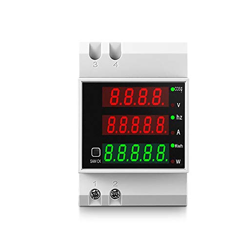 KETOTEK Voltímetro Amperímetro Digital AC 80-300V/100A Medidor de Voltaje Corriente Potencia Energia Electrica Medidor de Consumo Electrico Din Rail Multímetro Probador de Energía KETOTEK Voltímetro Amperímetro Digital AC 80-300V/100A Medidor de Voltaje Corriente Potencia Energia Electrica Medidor de Consumo Electrico Din Rail Multímetro Probador de Energía