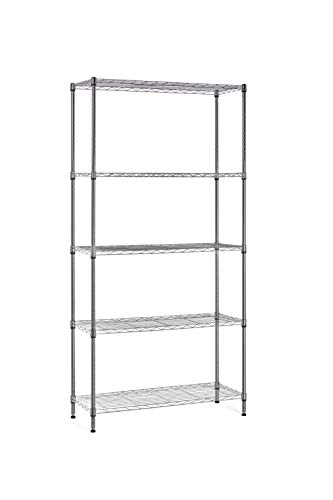 KG KitHome - Estantería 5 Baldas, 180x90x35cm, Cromado, H50K5B9035CRO KG KitHome - Estantería 5 Baldas, 180x90x35cm, Cromado, H50K5B9035CRO