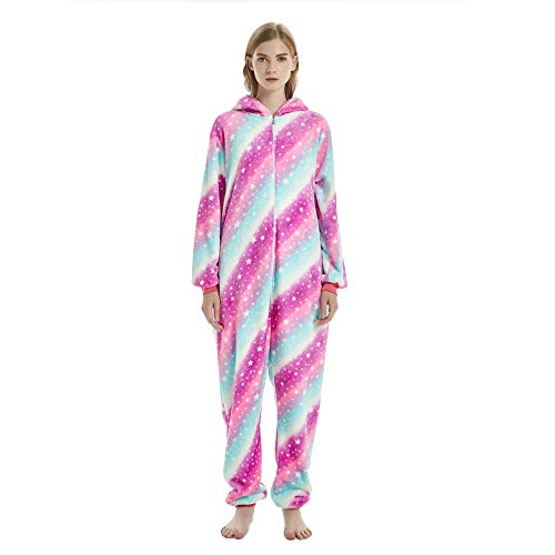 KiKa Monkey Flanela Unicornio Cartoon Animal Novedad Navidad Pijama Cosplay (M, púrpura) KiKa Monkey Flanela Unicornio Cartoon Animal Novedad Navidad Pijama Cosplay (M, púrpura)