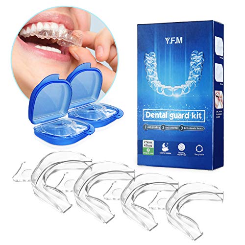 Kit de Protección Dental 4 piezas, Y.F.M Protector Bucal Cuidado Dentadura Ferula Dental Bruxismo Rechinar Dientes Imprescindible para Atletas