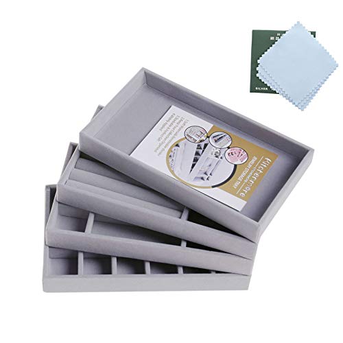 Kitchenmore Bandejas Joyas Bandeja Almacenamiento Joyas Organizador de Anillos Organizador Cajones Joyas Exhibidor Organizador de Joyas Gris Compartimentos para Pendientes, Anillos Kitchenmore Bandejas Joyas Bandeja Almacenamiento Joyas Organizador de Anillos Organizador Cajones Joyas Exhibidor Organizador de Joyas Gris Compartimentos para Pendientes, Anillos