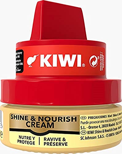 Kiwi - Crema abrillantadora con aplicador, Nutre y Protege, para calzado Incoloro, 50ml