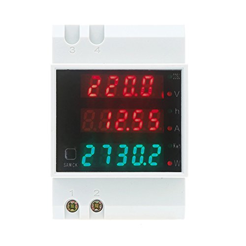KKmoon AC80-300V 100A Poder Factor Metro Amperímetro Voltímetro Multi-Funcional Digital Din Carril Actual Voltaje