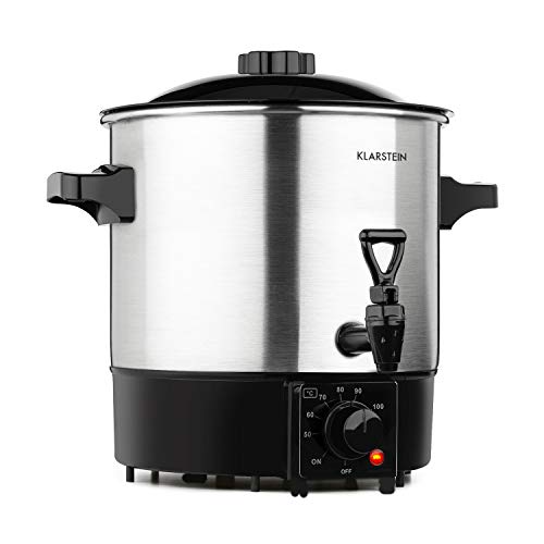 Klarstein Biggie Eco - Olla para mermeladas y dispensador de bebidas, 1000 W, 30-100 °C, 9 litros de volumen, grifo, luces de control, incluye rejilla Klarstein Biggie Eco - Olla para mermeladas y dispensador de bebidas, 1000 W, 30-100 °C, 9 litros de volumen, grifo, luces de control, incluye rejilla