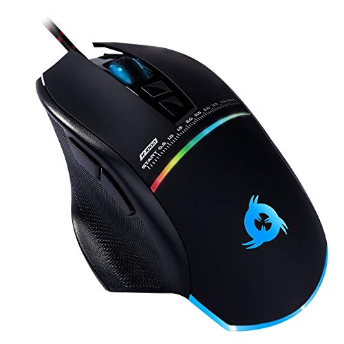 KLIM Skill Ratón Gaming de Alta Precisión USB - Nueva 2020 Versión – dpi Ajustable – Botones Programables – Cómoda Postura para Todos los Tamaños de Manos – Excelente Agarre Negro