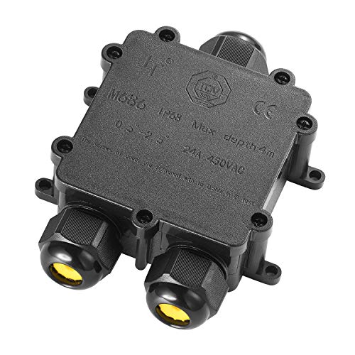 Kohree Cajas de Empalmes IP68 Caja de Conexiones Impermeable Eléctricas 3 vías para 4 mm-14 mm Diámetro del Cable Conector Exterior Cable Kohree Cajas de Empalmes IP68 Caja de Conexiones Impermeable Eléctricas 3 vías para 4 mm-14 mm Diámetro del Cable Conector Exterior Cable