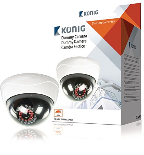 König SAS-DUMMYCAM95, Cámara de seguridad, Almohadilla, Interior y exterior, De plástico, IP44, AA, color blanco