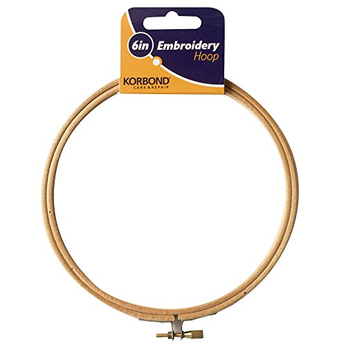 KORBOND Bastidor para Bordar de 15 cm, para Punto de Cruz, Manualidades, Ganchillo, Costura, enmarcar, 100% bambú Natural, 6in KORBOND Bastidor para Bordar de 15 cm, para Punto de Cruz, Manualidades, Ganchillo, Costura, enmarcar, 100% bambú Natural, 6in