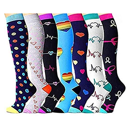 KUGIN Calcetines de compresión (7 Pares), 15-20 mmHg es Mejor Graduado atlético/médico Hombres Mujeres, Correr, Vuelo, Viajes KUGIN Calcetines de compresión (7 Pares), 15-20 mmHg es Mejor Graduado atlético/médico Hombres Mujeres, Correr, Vuelo, Viajes