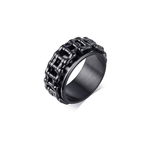 Kustom Factory - Anillo para hombre, cadena de moto, color negro 11 Kustom Factory - Anillo para hombre, cadena de moto, color negro 11