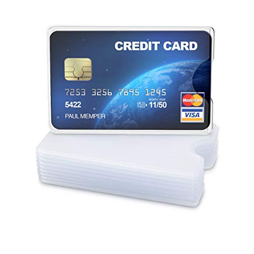 kwmobile 10x Funda Protectora Tarjeta de crédito y débito - Set de Cubiertas de protección para Tarjetas - Tarjetero Individual - Transparente Mate kwmobile 10x Funda Protectora Tarjeta de crédito y débito - Set de Cubiertas de protección para Tarjetas - Tarjetero Individual - Transparente Mate