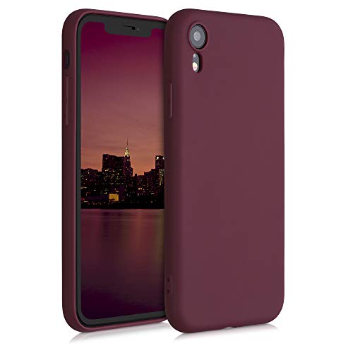 kwmobile Funda Compatible con Apple iPhone XR - Carcasa de TPU Silicona - Protector Trasero en Rojo Vino