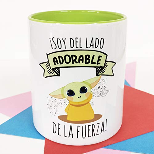 La Mente es Maravillosa - Taza con Frase y dibujo. Regalo original y gracioso (¡Soy del lado adorable de la fuerza!)