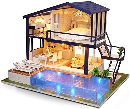 La Vida en Led DIY Casa de Muñecas con Piscina Miniatura Puzzle 3D con luz y música (Casa DIY Piscina) La Vida en Led DIY Casa de Muñecas con Piscina Miniatura Puzzle 3D con luz y música (Casa DIY Piscina)