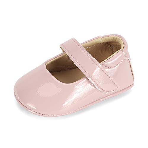 LACOFIA Zapatos Antideslizantes Primeros Pasos para bebé niñas con Suela Bailarinas bebé niña Rosa 6-12 Meses