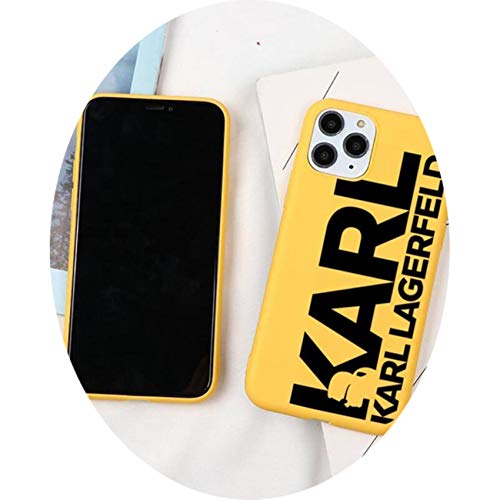 Lagerfeld Luxury Karls Phone Case for iPhone 12 Mini 11 Pro MAX X XR XS 8 7 6s Plus Candy Yellow Silicone Cases,a3,For iPhone X or XS