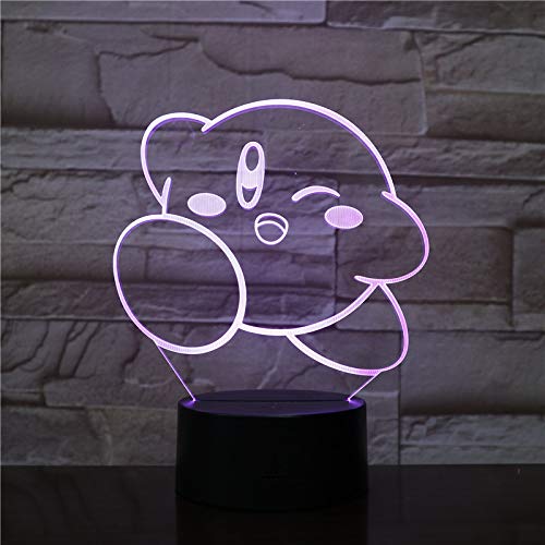 Lampara LED Kirby Cambia Color USB Luz Nocturna