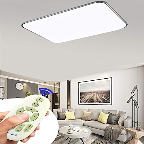 Lámparas de techo LED regulables 72W con mando a distancia, uso en dormitorios, cuartos infantiles, oficinas, cocinas, pasillos, baños y salones 5760 lúmenes