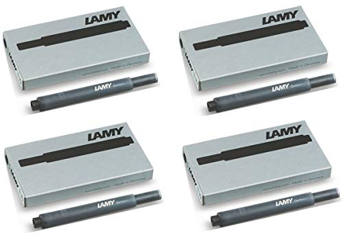 Lamy T10 RFT129EA - Cartuchos para pluma estilográfica Lamy, 4 estuches de 5 cartuchos, Negro
