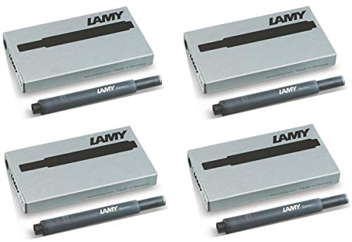 Lamy T10 RFT129EA - Cartuchos para pluma estilográfica Lamy, 4 estuches de 5 cartuchos, Negro Lamy T10 RFT129EA - Cartuchos para pluma estilográfica Lamy, 4 estuches de 5 cartuchos, Negro