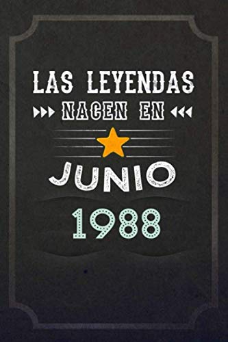 Las leyendas nacen en Junio 1988: REGALO DE CUMPLEAÑOS, NACIDOS EN LOS AÑOS 1988 Regalos Creativos Cuaderno forrado Diario 15.24 x 22.86 cm CUADERNO ... CUADERNO DE NOTAS, REGALOS PERSONALIZADOS