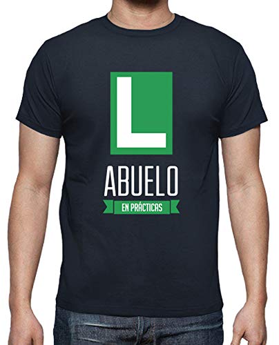 latostadora - Camiseta Abuelo en Practicas para Hombre Azul Marino L