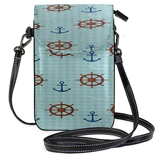 Lawenp Bolso de cuero de cuero para teléfono celular Timón de moda hermoso colorido Estampado azul marino Monederos cruzados medianos Molle Bolso para teléfono celular Monedero Monedero Bolso para pa Lawenp Bolso de cuero de cuero para teléfono celular Timón de moda hermoso colorido Estampado azul marino Monederos cruzados medianos Molle Bolso para teléfono celular Monedero Monedero Bolso para pa