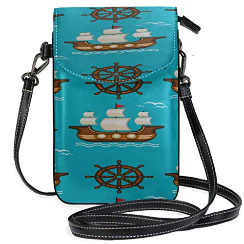 Lawenp Estuche de cuero para teléfono celular Colorido Hermoso Timón de moda Estampado azul marino Vintage Crossbody Monedero Monederos Crossbody Monedero Monedero Pasaporte de viaje Bolsos para muje Lawenp Estuche de cuero para teléfono celular Colorido Hermoso Timón de moda Estampado azul marino Vintage Crossbody Monedero Monederos Crossbody Monedero Monedero Pasaporte de viaje Bolsos para muje