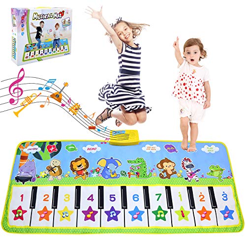 LEADSTAR Juguetes Niños 2 Años, Grande Alfombra Infantil, Touch Alfombra Musical Teclado, Alfombra de Juegos, Alfombra de Piano Actividad Juego De Gimnasio Colchonetas Mat, Regalo del Bebé (135*59cm)