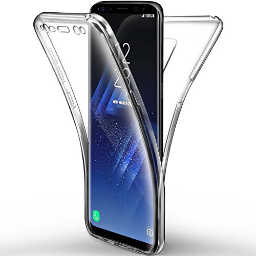 Leathlux Funda de silicona para teléfono Samsung Galaxy S9 Plus, protector de 360 ​​grados, transparente
