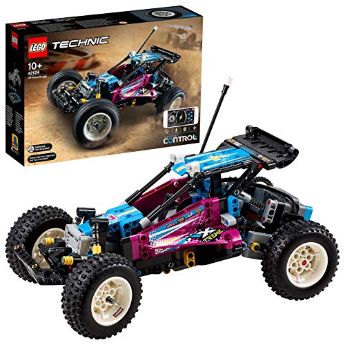 LEGO 42124 Technic Buggy Todoterreno, Coche Retro Teledirigido, Controlado por App CONTROL+, Juguete Radiocontrol para Niños