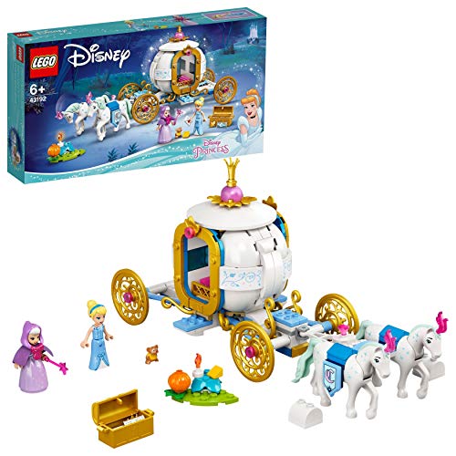 LEGO 43192 Disney Carruaje Real de Cenicienta, Juguete de Construcción con 2 Mini Muñecas y Figura de Caballo