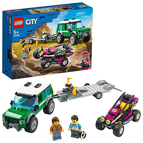 LEGO 60288 City Furgoneta de Transporte del Buggy de Carreras Todoterreno con Remolque, 2 Figuras de Conductores y Accesorios LEGO 60288 City Furgoneta de Transporte del Buggy de Carreras Todoterreno con Remolque, 2 Figuras de Conductores y Accesorios