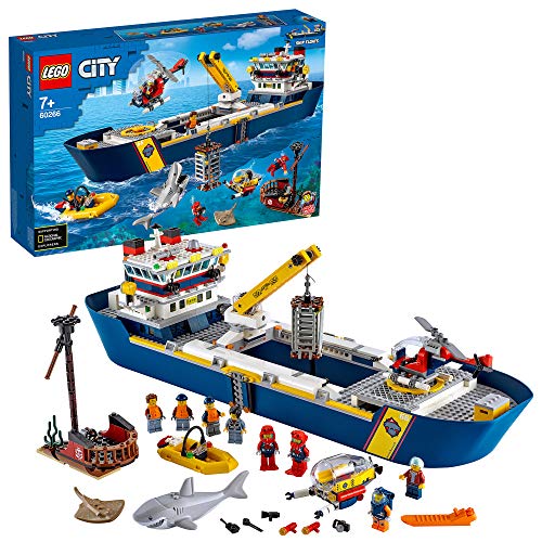 LEGO City Oceans Océano: Buque de Exploración Set Aguas Profundas, Juguetes de Aventuras Submarina para Niños, Multicolor (60266)