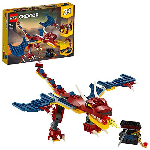 LEGO Creator - Dragón Llameante, Juguete de Construcción para Recrear Miles de Aventuras, Set 3 en 1, Construye una Escorpión o una Criatura Mítica (31102) , color/modelo surtido LEGO Creator - Dragón Llameante, Juguete de Construcción para Recrear Miles de Aventuras, Set 3 en 1, Construye una Escorpión o una Criatura Mítica (31102) , color/modelo surtido